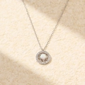 Collana in argento S925 con opale bianco a stella e dettagli in zirconi pavé - Argento 925 / Oro Bianco