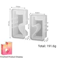 Stampo in silicone per portacandele a cuore a forma di S con dimensioni e pesi - Set-Splicing del Cuore Rettangolare