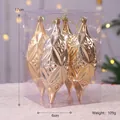 Lot de 4 décorations de Noël dorées en forme de glaçon avec texture losange gaufrée - Glaçon Doré (Lot de 4)