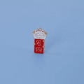 Pendentif chat porte-bonheur avec sinogramme de richesse sur fond bleu - Devenir fortuné (3.2*1.7)