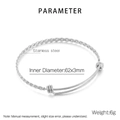 Bracciale rigido minimalista in acciaio inossidabile argento con design intrecciato - Color Acciaio