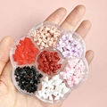 Colorful bow-shaped nail charms set in flower-shaped box for DIY manicure art - #04 Bowknot Mixed Set