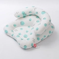 Infant nursing pillow with blue strawberry print and supportive lumbar backrest - Strawberry Blue
