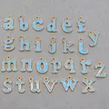 DIY 26-piece A-Z letter charms set in sky blue enamel and gold finish for jewelry making - Alphabet Set (DY147) / Set of 26 / Style 30 Blue