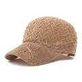 Women's summer breathable mesh baseball cap in khaki with openwork weave and curved brim - One Size(Adjustable) / Khaki