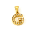 18K gold plated stainless steel letter G pendant with zircon stones for DIY necklaces - Letter G Pendant