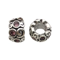 Violetter Kristall Metall-Charm für DIY Armbänder mit Wirbelmuster und Strasssteinen - Strass-Großlochperle 13259