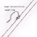 Silver stainless steel beaded cable chain with lobster clasp and adjustable extension - Curb Bead Chain / Steel
