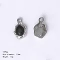 Dark style silver metal heart pendant with black resin inlay for DIY jewelry making - 84449 Black