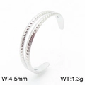 Silver twisted rope open ring with 4.5mm width and minimalist braided design - Double Layer Twisted Thin Style (KR105046-KFC)