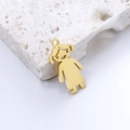 Mirror polished golden girl charm pendant for DIY family jewelry and accessories - Gold Girl