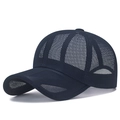 Casquette de baseball en maille bleu foncé respirante pour le soleil d'été avec sangle réglable - Réglable / Bleu marine