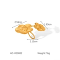 Dimensiones detalladas del anillo de flor dorada con medidas de flores y peso - Estilo Abierto de Doble Flor Dorada (HC-R30082)