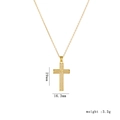 Gold plated cross necklace with zircon stones, dimensions 29mm height and 16.3mm width - Gold Diamond Studded Cross (1581)