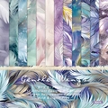 Gentle Wings 6x6 scrapbook paper pad with 12 feather designs on 160gsm cardstock - R2415 24 Sheets