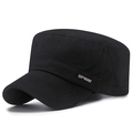 Casquette cadet homme en coton noir avec emblème SPORT en métal et texture sergé - Réglable / Noir