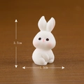 Miniature white resin bunny figurine for micro landscapes, size 2.7cm by 1.3cm - No.2 Touching Hands