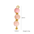 Pink gemstone and baroque pearl beaded pendant charm with dimensions 20mm by 4.3mm - Pink Triple Beads