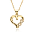 Elegant gold heart necklace with infinity symbol and pave crystal accents on chain - Infinity Heart Style (B064)