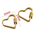 Golden heart screw lock connector for jewelry DIY, size 19mm x 17mm stainless steel link - 01 Heart Hexagon Connector - Gold