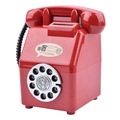 Vintage red telephone dog piggy bank made of durable plastic for home decoration - Tall Retro Telephone Red