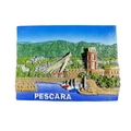 3D resin fridge magnet featuring Pescara Italy coastline landscape and city architecture - Pescara Scenery Italy