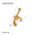 Μινιμαλιστικό σκουλαρίκι ear cuff από ατσάλι 18k σε σχήμα σταγόνας JDEW2311003 - Σκουλαρίκια Clip Χιαστί (JDEW2311003)