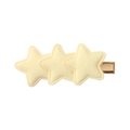 Fermaglio in tessuto beige con tre stelle 3D su una base metallica dorata - Beige