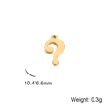 Golden stainless steel question mark pendant for DIY jewelry making 10.4x6.6mm 0.3g - Question Mark / Gold