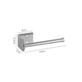 Silver brushed stainless steel paper towel holder with wall-mounted L-shaped bracket - 15cm Length / Silver