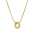 Minimalist gold-plated stainless steel initial O pendant on a round snake chain necklace - Necklace - Letter O