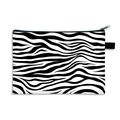 Trousse à cosmétiques rectangulaire motif zèbre avec fermeture éclair noire et tissu - Zèbre Noir et Blanc-19