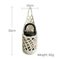 Handmade cream woven mesh water bottle carrier bag with size dimensions 30x10cm - 10*30cm