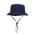 Dunkelblauer ultradünner faltbarer Sonnenhut mit verstellbarem Kinnriemen zum Wandern - 58cm / Marineblau