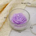 Candela profumata peonia viola in ciotola di vetro con perle e decoro elegante - Vetro a Righe Verticali Viola (Lavanda)