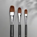 Set di 3 pennelli piatti in pelo di donnola per pittura a olio e acrilico, taglie 8, 10, 12 - Set di 3 Pennelli in Pelo di Donnola (Taglie Pari 8/10/12)