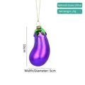 Sparkly purple eggplant glass Christmas ornament with green stem and glitter details - Eggplant