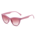 Retro cat-eye sunglasses featuring pink translucent frames and gradient pink lenses - Pink Frame Gradient Pink Lens