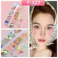 T-327 variant 12-grid box with mixed colorful sequins and pearls for creative makeup - T-327 (Fantasy Shapes & Pearls)