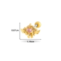 Goldener Flügel-Ohrstecker mit rosa Herz-Edelstein und Kristallen, Größe 0,87x1,19cm - 3# Engelsflügel Herz - Gold