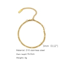 3mm wide golden stainless steel link chain bracelet with 18K gold plating and 18+5cm length - Figaro Chain (ZHSLG17)