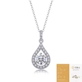 Collana con pendente in moissanite a goccia in argento S925 con certificato GRA - Argento 925 (40+5cm) / Moissanite 6.5mm/1 Carato (Con Cert GRA)