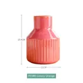 Glossy orange ceramic vase with vertical ribbed texture for modern home decor - Medium / Bright Orange