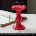 Roman pillar glass candle holder in deep red finish for elegant dinner setting - Pink Large