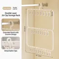 Stendibiancheria crema a 2 livelli con 26 clip rimovibili per calzini e neonati - Triplo strato 26 clip / crema