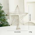 Sparkling champagne gold star tree topper with glitter finish and spiral base stand - Champagne Gold Five-Pointed Star 25*29cm