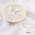 Flat round 8mm white imitation pearl beads for handmade DIY jewelry and necklace crafting - Style 02 Small Flat Round Diameter 8mm White 20pcs/pack