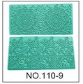 Teal fondant imprint mats with mandala and leaf patterns for baking DIY decoration - NO.110-9 (Mandala/Leaf Border)