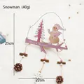 Décoration de Noël en bois rose avec bonhomme de neige et signe Merry Christmas 25cm - Bonhomme de neige