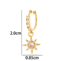 Gold plated copper ear cuff with zircon star pendant showing 2.0cm height dimensions - Star Style (2625-5#) / Gold